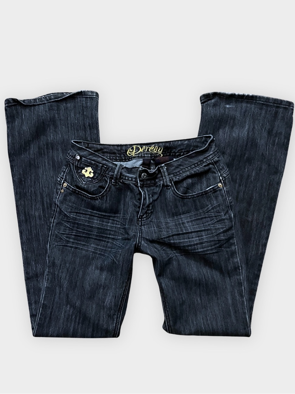 Vintage Y2K Deréon Bootcut Jeans Low Rise McBling Embellished Size 7/8